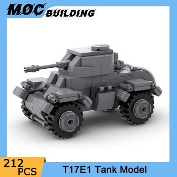 WW2 Armády Tank Vojenské T17E1 Nádrže Vozidla Moc Stavebné Bloky Diy Zhromaždiť Tehly Vzdelávacie Kreatívne Displej Hračky Dieťa Darček