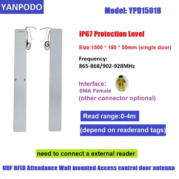 Yanpodo UHF RFID Dodanie Wall-mount Kanál Dvere Antény 4m RFID Prístupový Systém reader pre Osobné Dochádzky, kontrolu