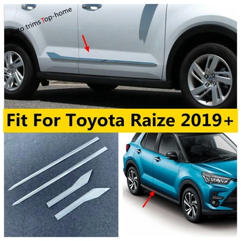 Yimaautotrims 4pcs ABS Chrome Dvere Auta Tela, Tvarovanie Anti-scratch Bočné Lišty Chránič Kryt Výbava Pre Toyota Raize 2019 - 2021