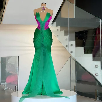 Zelená Módne, Elegantné Šaty Ples Dlho Morská Víla Tvaru Bez Rukávov Plus Veľkosť Ženy Formálne Večerné Party Sprievod Šaty Na Zákazku