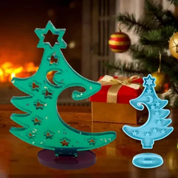 Zimné Strom Krúžok Držiak Epoxidové Živice Formy Montáž Vianočného Stromu, Silikónové Formy DIY Remesiel Trinket Box Dekorácie Plesní