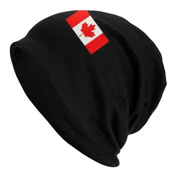Červené A Biele Kanadskej Vlajky Čiapky Čiapky Muži Ženy Unisex Trend Zime Teplé Pletené Klobúk Dospelých Kanada Pride Kapoty Čiapky