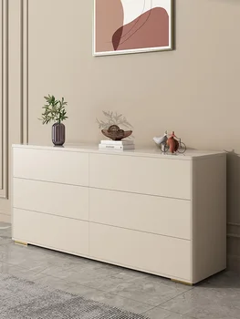 Francúzsky krém štýl sideboard moderný minimalistický jeden proti múru, biele víno kabinet skladovanie strane kabinetu čaj skrine
